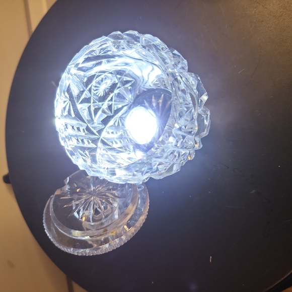 Vintage Cut Crystal Glass Relish / Honey Jar w/ Lid - Picture 4 of 10